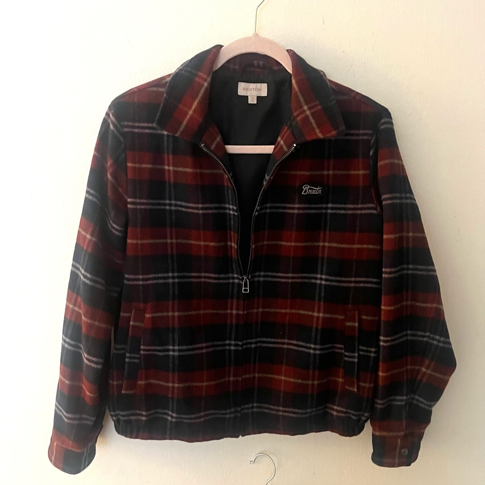 Brixton Burgundy and Blue Plaid Jacket